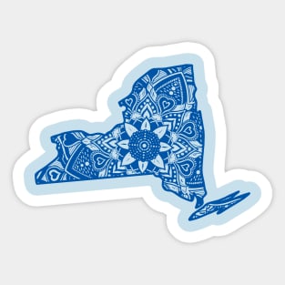 Blue New York State Gift Mandala Yoga NY Art Sticker